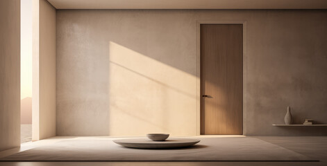 Luxurious empty room with minimal decoration