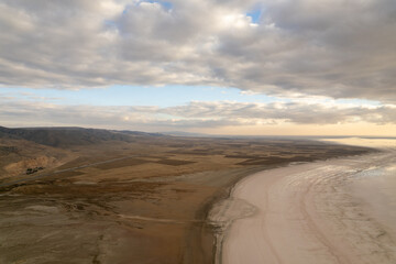 Lake Tuz beautiful landscape with beautiful sunset
