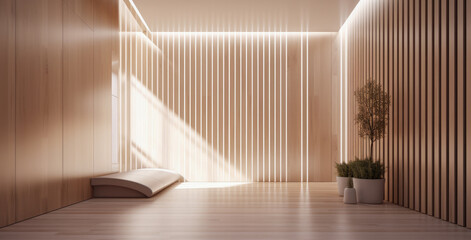 Luxurious empty room with minimal decoration.