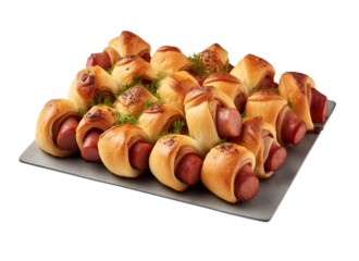 Pull-apart pigs on transparent background. Generative AI.