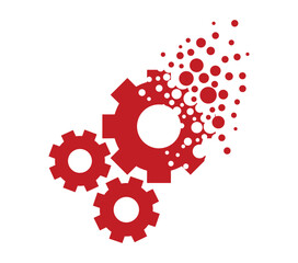 Dispersing gear icon. Vector Illustrator.