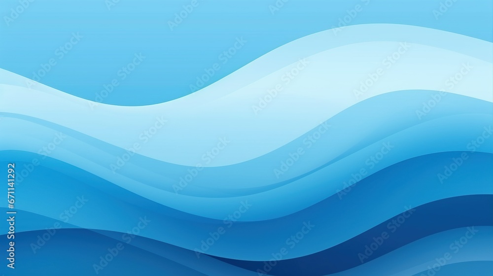 Wall mural blue wave abstract lines curve background