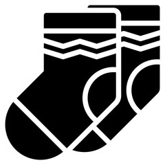 Socks icon in glyph style. Suitable for logo, web, graphic design, illustration, sticker, books, etc.
