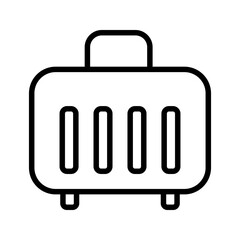 Line icon suitcase, isolated on white