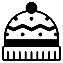 Beanie icon in solid line style. Suitable for logo, web, graphic design, illustration, sticker, books, etc.