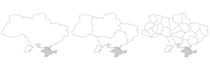 Ukraine map. Map of Ukraine in set