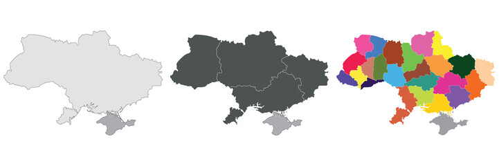 Ukraine map. Map of Ukraine in set