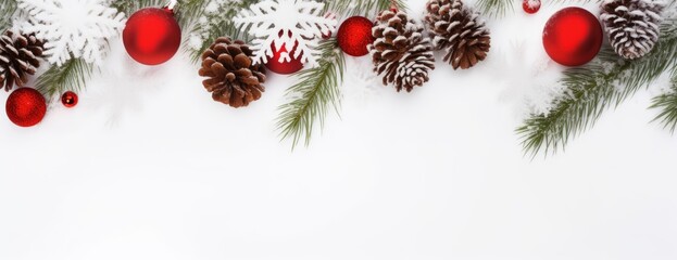 Fototapeta na wymiar Horizontal Christmas and New Year holiday banner, poster for website, header for website. Christmas background. Xmas festive