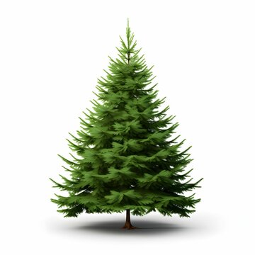 Pine tree illustration, Christmas decoration, isolated on white background