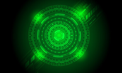 green circles circuit high tech technology connecting network abstract background