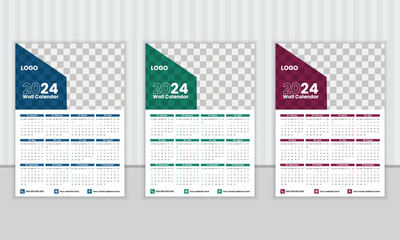 Modern Wall Calendar Design 2024
