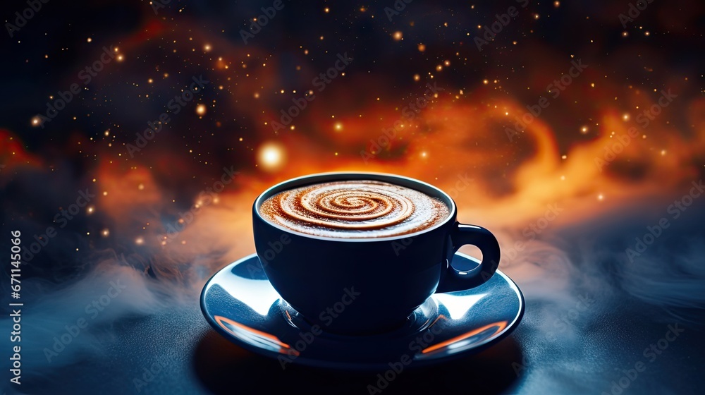 Poster a cup of coffee on a saucer on a saucer on a saucer on a saucer on a saucer on a saucer on a saucer.