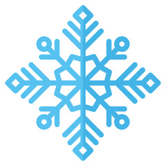 Snowflake icon in flat style. Suitable for logo, web, graphic design, illustration, sticker, books, etc.