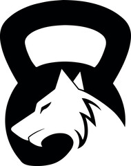 wolf head mascot in the kettlebell gym logo