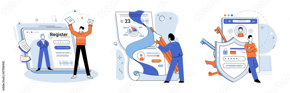 Aufkleber authentication. vector illustration. the account login process requires users to authenticate their 
