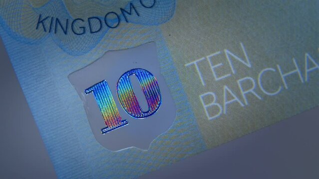 Ten Barchant, the currency of the virtual Kingdom of North Barchant.  Protection on banknotes.
Money of an unrecognized microstate. Micronation and official currency.