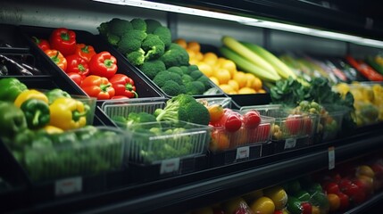 fruit and vegetable section of a supermarket