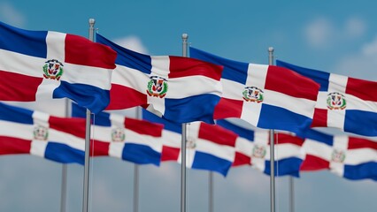 Belgium many flags in row, multiple flags in line