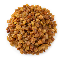 pile of delicious raisins on top isolated