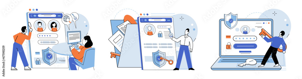 Poster account login. vector illustration. to access your account, you need to log in using your login cred