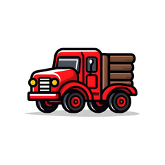 Fototapeta premium red truck isolated on white