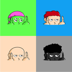 STICKER HUMAN TAUNTING 4 VARIAN COLOR