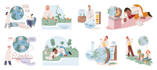 Laboratory research. Vector illustration. The lab serves as metaphorical playground for scientific exploration and experimentation Testing hypotheses through controlled experiments is fundamental