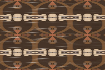 Ikat Seamless Pattern Embroidery Background. Ikat Prints Geometric Ethnic Oriental Pattern traditional.aztec Style Abstract Vector illustration.design for Texture,fabric,clothing,wrapping,sarong.