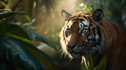 Closeup portrait of a tiger. - obrazy, fototapety, plakaty