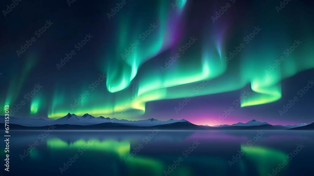 Wall mural northern lights. aurora borealis wallpaper.