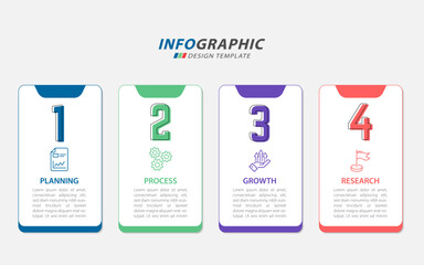 Timeline Creator infographic template. 4 Step timeline journey, calendar Flat simple infographics design template. presentation graph. Business concept with 4 options, vector illustration.