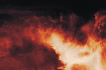 The red sky background looked like smoke and fire. bomb Violent. for wallpaper, backdrop and design.
