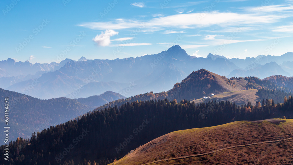 Wall mural fall in the julian alps