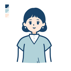 ニットベスト女性のバストアップカット