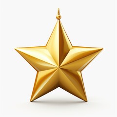 Obraz premium A gold star ornament on a white background