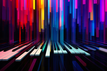 Energetic Piano Melodies in Color - obrazy, fototapety, plakaty