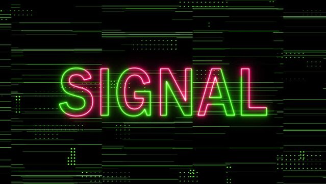 abstract glowing neon text animation on digital background 4k 