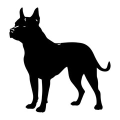 American pit bull Dog Vector Silhouette, Generative AI.