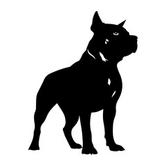 Obraz premium American pit bull Dog Vector Silhouette, Generative AI.