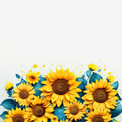 Sunflower illustration on white background