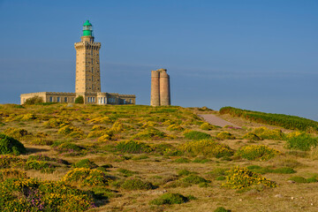 the lighthouse of Cap Fréhel, a peninsula in Côtes-d'Armor, in northern Brittany, France