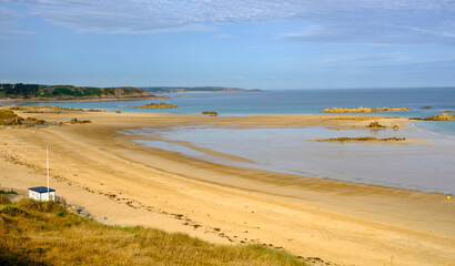 beach of Anse du Croc region of Cap Fréhel, Brittany, France