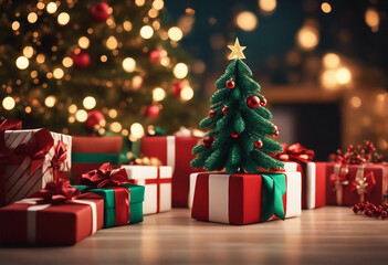 Fototapeta na wymiar Colorful Christmas gift boxes Boxing day