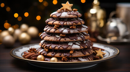 Yuletide Treats: Christmas Tree Made of Cookies