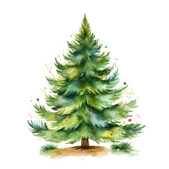 watercolor Christmas tree clipart