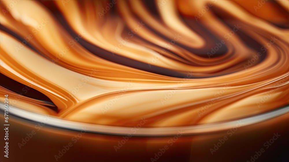 Aufkleber a close up of a cup of coffee with a swirl pattern on the bottom of the cup and the bottom of the cu