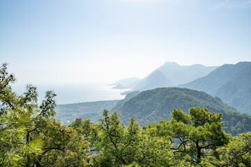 Fototapeta na wymiar Scenic views from Ulupınar and Çıralı, the Lycian Trail, with Mount Tahtalı and the Mediterranean sea
