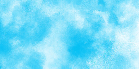 Winter seasonal cloudy and blurry defocused blue sky background with tiny clouds, Winter morning fresh sky with bright and shiny clouds, Sky clouds with brush painted blue watercolor texture.