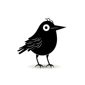 A Black Bird With A Long Beak