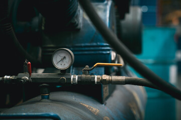 Close up Pressure gauge for measuring instruments for pressure control.